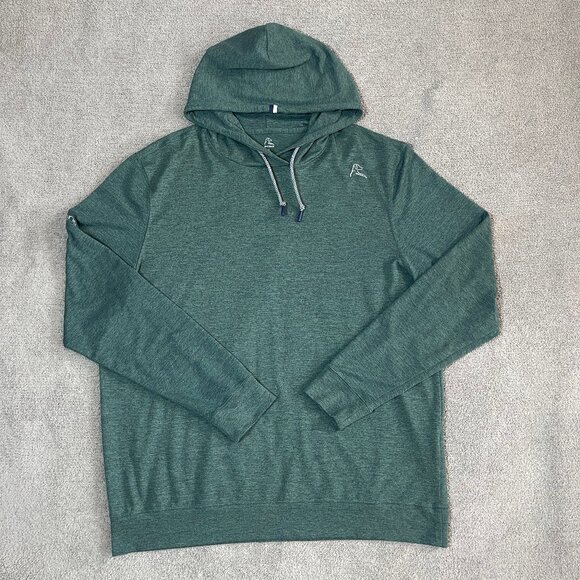 Rhoback Hesi Performance Hoodie Men's Green Pullover Golf Stretch Logo Large - Picture 1 of 6